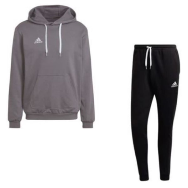 Joggingbyxor i fleece med huva Adidas grå och svart män - Multisport - Långa ärmar - Andas