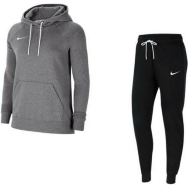 Nike fleecejoggingbyxor för kvinnor - Grå och svart - Långa ärmar - Multisport - Andas