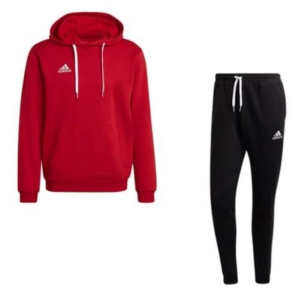 Adidas joggingbyxor i röd och svart fleece för män - Långa ärmar - Multisport - Andas