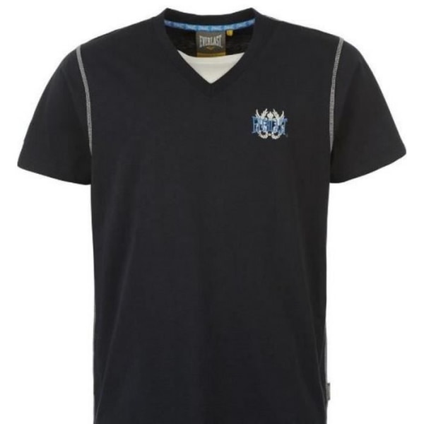 Everlast Vintage Sport T-shirt herr Blå - Vit V-ringad - Korta ärmar - Broderad logotyp