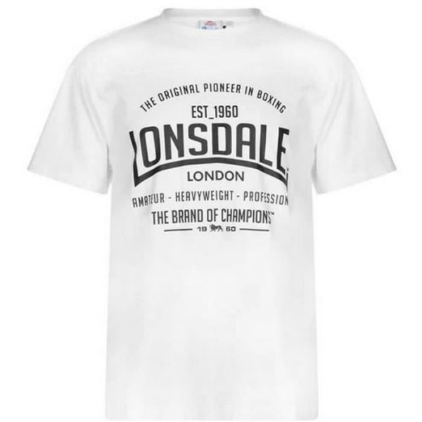Lonsdale Boxing Vit Boxning T-shirt herr - Korta ärmar - 100 % bomull