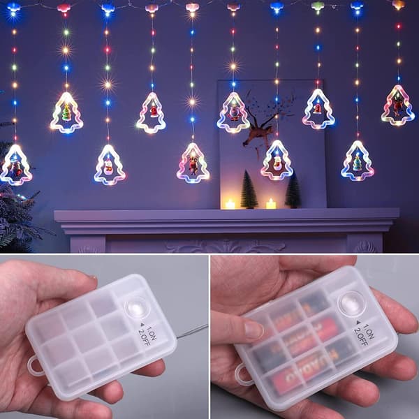 Julbelysning - 120 LED, 3 meter lång, blinkande bubbel- och rundljus, inomhus/utomhus (varmvit) Varmvit