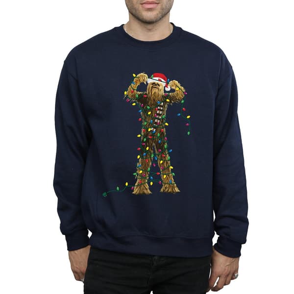 Star Wars Chewbacca Julebelysning Sweatshirt XL Marineblå Navy Blue XL