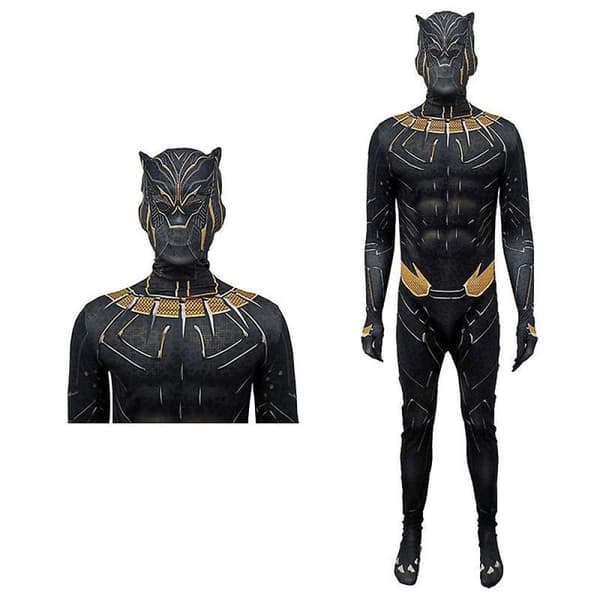 Black Panther Bodysuit Cosplay-jumpsuit för barn, 110 cm 110cm