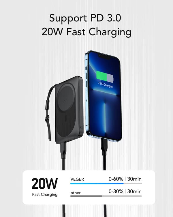 MagOn Magnetisk Trådløs Powerbank 10000mAh
