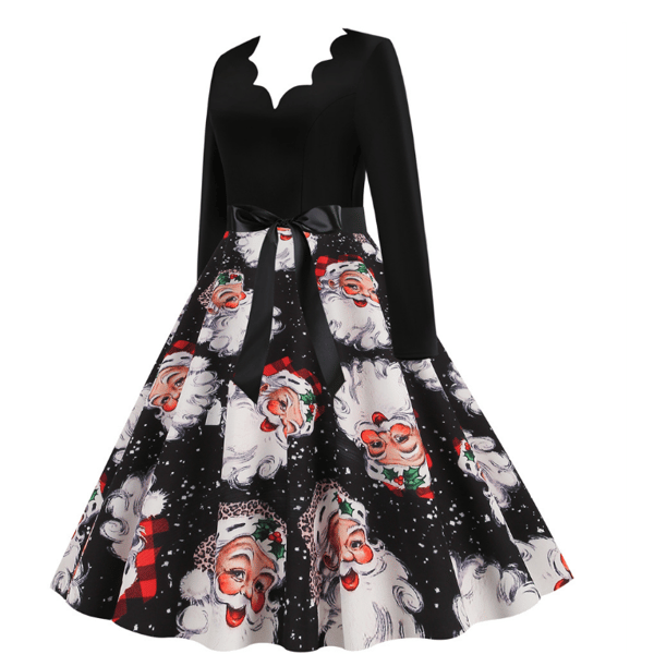 Print Jul Casual Slim Kjole hvid M white M
