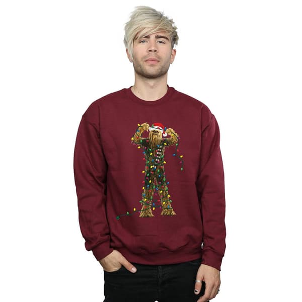 Star Wars Chewbacca Julelys Sweatshirt S Bourgogne Burgundy S
