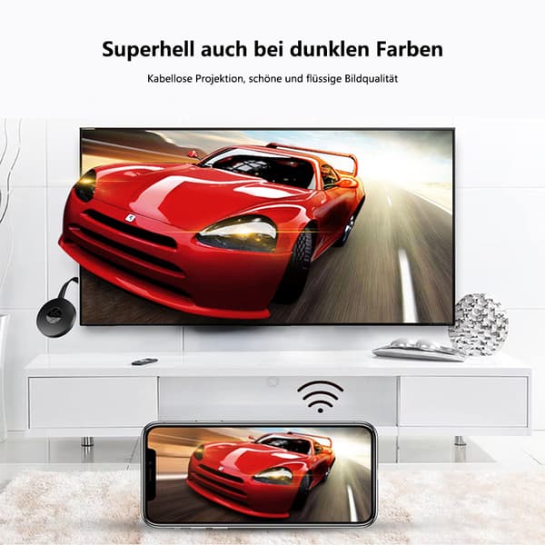 Miracast Dongle, Trådløs HDMI Dongle Streaming, Trådløs Skjermmottaker, Cast for iPhone/iPad/Android/iOS/Windows/Mac Laptop, PC til