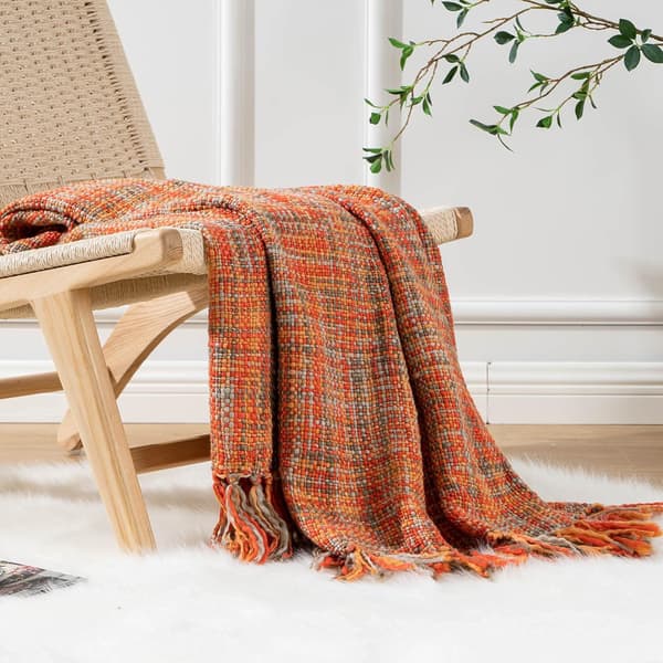 HEM Rost Orange Sängfilt för soffa, Höst Täcke Fall