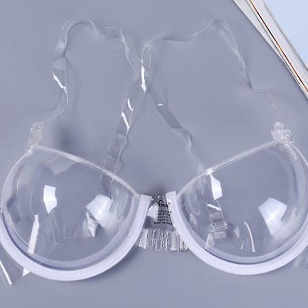 Sexiga kvinnor 3/4 kopp Transparent Klar Push Up BH Ultratunn rem Osynlig BH Underkläder 40