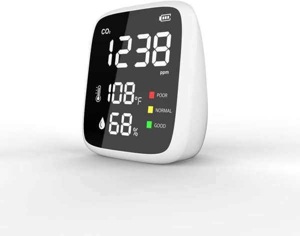 Mini CO2-detektor (hvid og sort) håndholdt CO2-måler 400-5000 ppm