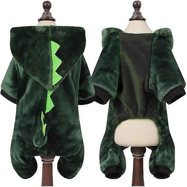 Husdjursdräkt Hund Halloween Set Hund Dinosaurie Dräkt Hund Jumpsuit Husdjur Valp Tillbehör XL Grön