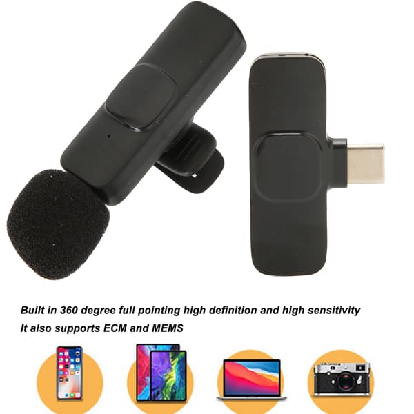 Plug And Play Trådløs Lavalier Lapellmikrofon For iPhone 15-serien, Android og Datamaskiner - Universelt Trådløst System Mini Mikrofoner Med