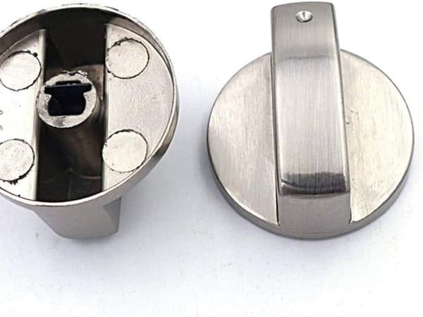 Fästhålsdiameter 8 mm Set med 4 silverfärgade metallvred för gasspis
