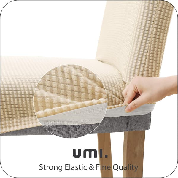 2 Stykker, (hvid), Træ Stretch Microfiber Jacquard Stolebetræk til