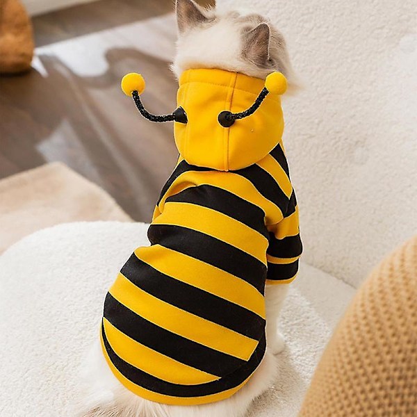 Pet Bee Halloween Hoodies - Semesterdräkt för Hund & Katt - Söt Bi-Hoodie för Hund & Katt - Höst & Vinter - Cartoon Kläder för Små Hundar 2XL