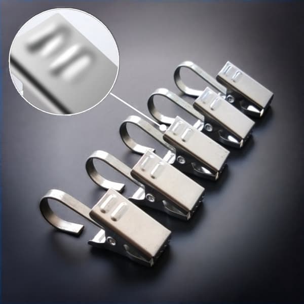 5-pack Gardinklämmor Metall Draperiklämmor med Duschdraperikrok