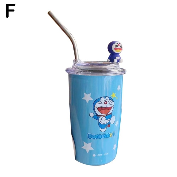Tecknad rostfritt stål Vakuumkopp Söt halmkopp Håll varm och qd bäst Doraemon  one-size
