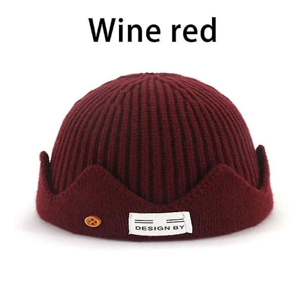 2020 Ny högkvalitativ vinter Riverdale Jughead Jones Cosplay stickad mössa kvinnor män ämne exklusiv krona hatt ull mjuk man mössa Burgundy One Size