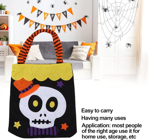 Halloween Non Woven Väskor Skeleton Goodie Totes