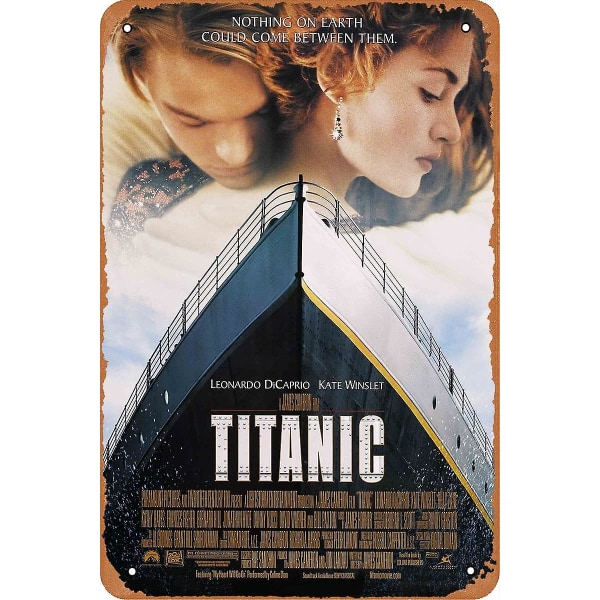 Film Titanic affisch Retro metallskylt Vintage plåtskylt för plack Cafe Bar Hemväggdekor Konstskylt Present 12 X 8 tum