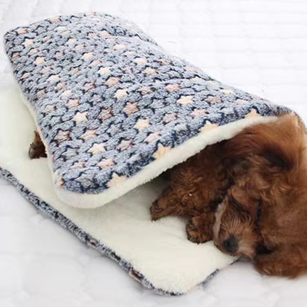 Tjocka Pet Bed Mat Mjuk Bekväm Pet Flanell Filt Winter Warming Pet Pad qd bäst Blue Background No. 2