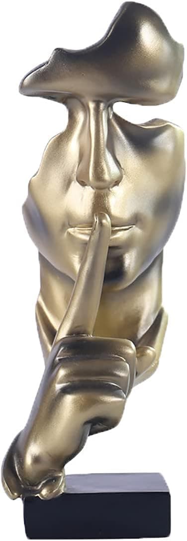 Stillhet er gull Skulpturpynt, Stillhetsstatuer i harpiks, S