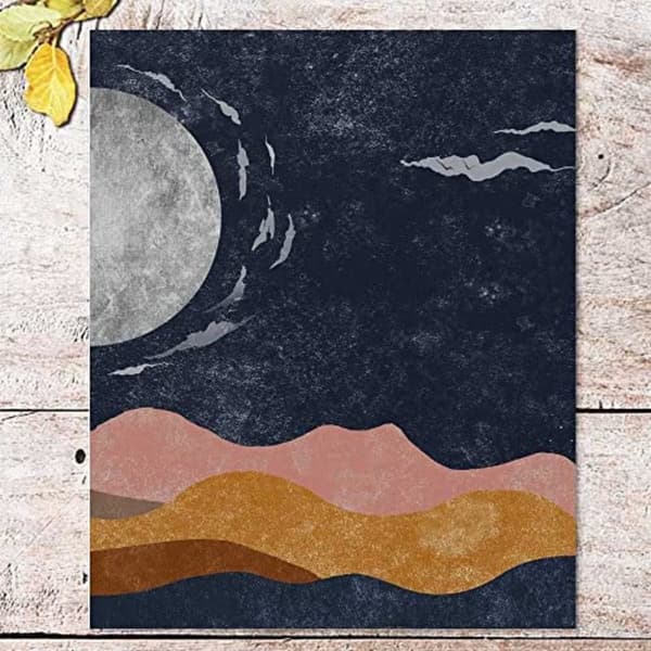 21x30cm Indretning Boho Bjerge Vægkunst Prints, Dag og Nat Sol