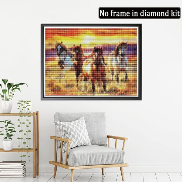 5D Diamantmaleri Sæt 30x40cm DIY Farverig Hest Diamant Kunst Sæt
