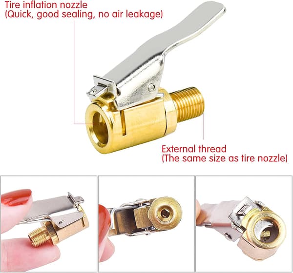 8 stk. 8 mm bil dæk oppustningsdyse bil dækventil adapter messing