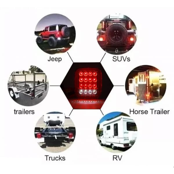 Broms Bakljus Enhet Universell Passform Super Stark LED Väderbeständig Hållbart Hölje Säkerhetsbelysning För Släpvagn Jeep SUV RV