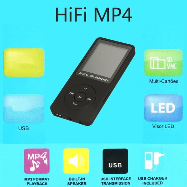 MP3-afspiller med indbygget HD-højttaler, understøtter Bluetooth 5.0 for problemfri forbindelse, 1,8 tommer farvedisplay, multifunktion til e-bøger og videoer