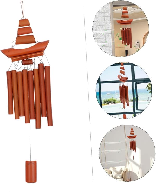 (73*19*4cm) Bambu Tuulikello Lintu Tuulikello Puinen Seinäkello