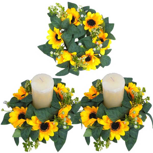 2 Vår Solsikke Kunstige Blomsterkranser, 25 cm