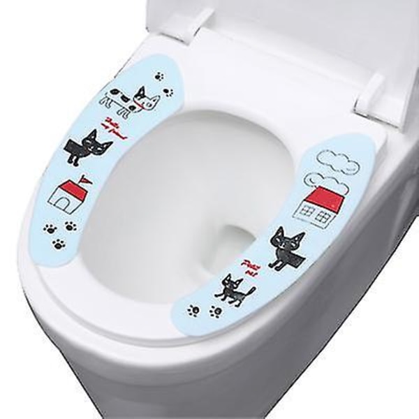 Självhäftande tecknade toalettklistermärken för att hålla varm och tjock Elektrostatisk toalettsits Toalettkudde Tvättbar tecknad toalettkudde qd bäst