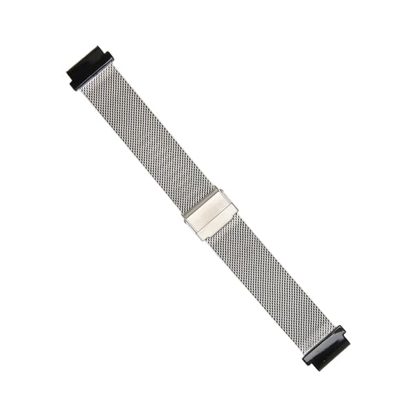 Urrem i rustfrit stålnet til Garmin Fenix 7S 6S 5S, armbånd i rustfrit stålnet med interlock-sikkerhedslås, justerbar længde rem til
