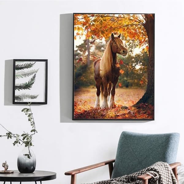 5D Diamantmaleri Sæt 30x40cm DIY Farverig Hest Diamant Kunst Sæt