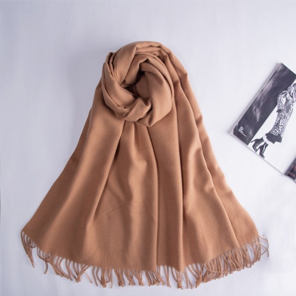 Imiterad kashmir dam höst Vinter Scarf Filt Wrap Sjal Stole Varm Mjuk Håll dig varm qd bäst Khaki 200*70CM