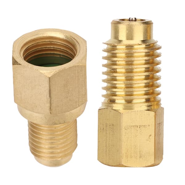 Kølemiddel Tank Adapter Til R12 Til R134a Konvertering, Vakuumpumpe Adapter Messing Kølemiddel Adapter Med Lækagefri O-Ring Forsegling, Universal