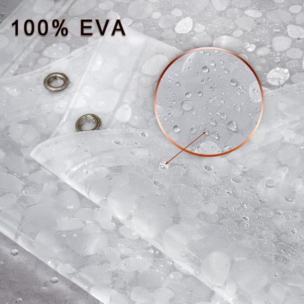 Duschdraperifoder med 3D-vattenkubsdesign, vattentätt duschdraperifoder för badkar och duschkabin, klorfritt luktfritt EVA-material, tungt