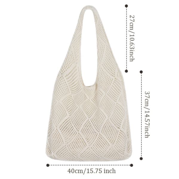 Hæklede tasker til kvinder, strandtasker med boheme-stil og stor strikket strandtaske, premium materiale nettaske til sommer tilbehør