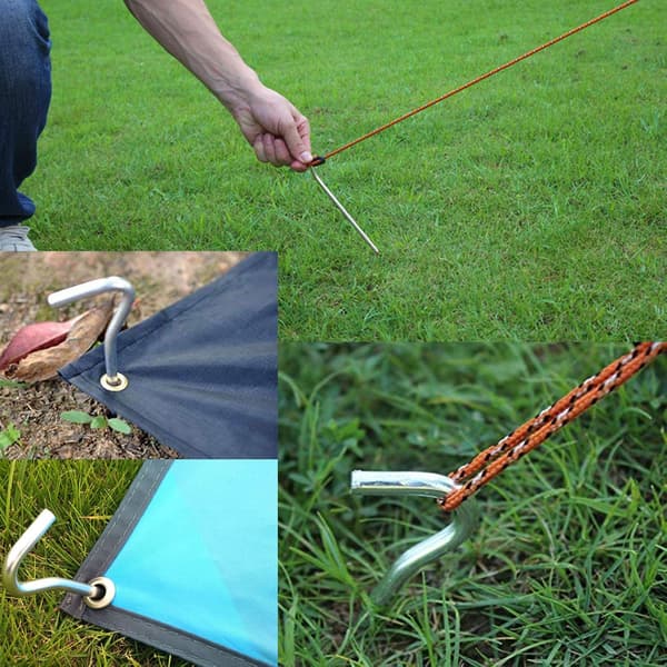 18 cm stålpinner sett med 25 Teltplugger, kraftige metallplugger, telt