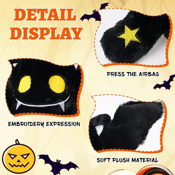 2 Pack Ear Moving Jumping Hat Rolig plysch Bat Ghost Hat Cosplay