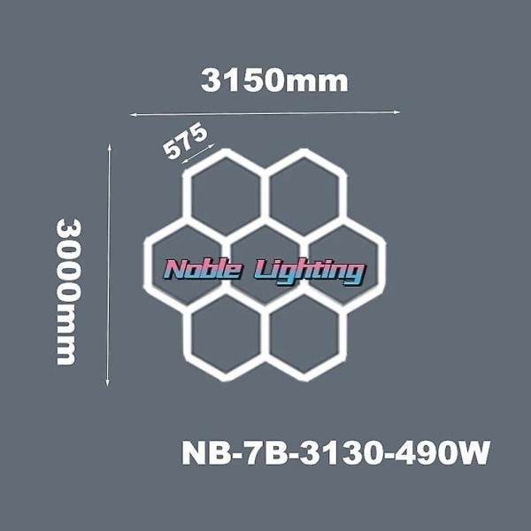 5x12M Garageljus Fabrik Hög Lumen Arbete Hexagon Lights Lampa Pil Form Indikatorlampa för Showroom NB-7B