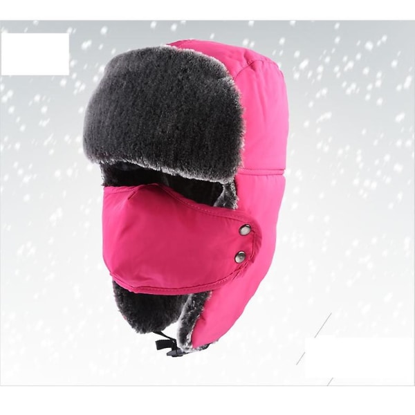 Unisex Vinteröron Flik Trapper Bomber Hatt Håller sig varm medan du åker skridskor skidor eller andra utomhusaktiviteter (Rose Red) qd bäst
