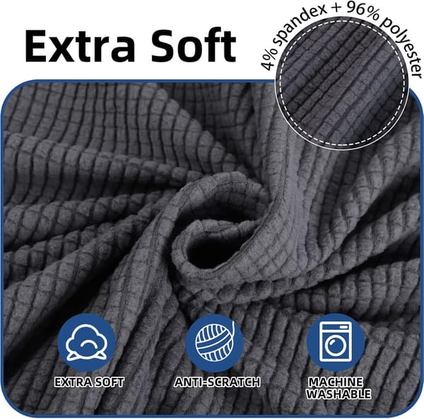 Formsydde sofatrekk for 3-seters sofa, superelastiske vaskbare sofatrekk med sklisikkert skum og elastisk bunn, møbelbeskytter med