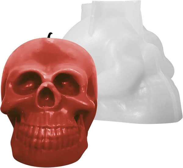 3D Skull Shape Molds Doftljusframställning Silikongips