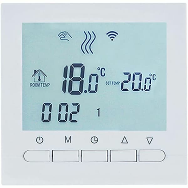 Programmerbar digital termostat, smart temperaturkontroller med 3 ukentlige programmeringsmoduser og manuell eller automatisk drift, digital LCD-skjerm