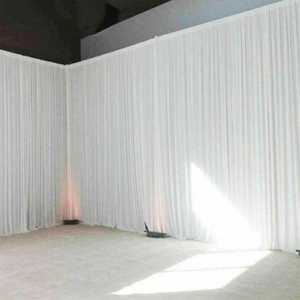6M x 3M plisségardin issilkedraperier för scenbröllopsstudiodekor