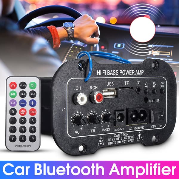HiFi Bas Strømforstærker Board Audio Forstærker med Justerbare Lydeffekter og Bluetooth-forbindelse, Digital Bluetooth Subwoofer til Bil med USB-indgang
